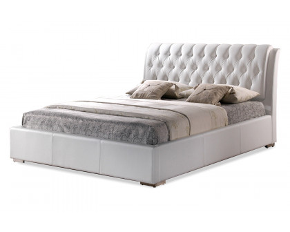 Baxton - Bianca Modern Queen Size Bed with Tufted Headboard