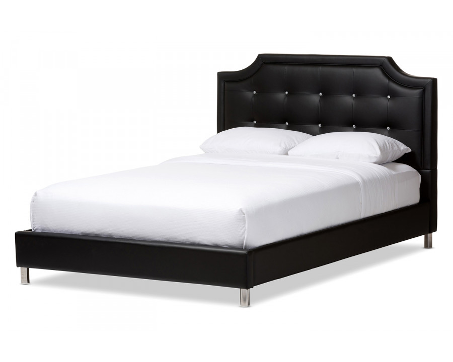 Baxton Carlotta Modern Bed With Upholstered Headboard King Size - Black