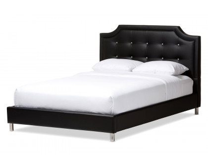 Baxton - Carlotta Modern Bed With Upholstered Headboard King Size