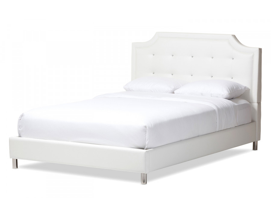 Baxton Carlotta Modern Bed with Upholstered Headboard - Full Size