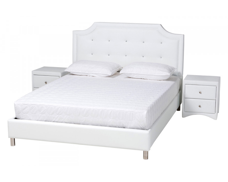 Baxton Carlotta Contemporary Glam 3-Piece Bedroom Set - Full Size