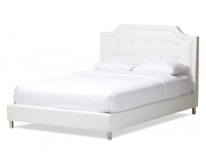 Baxton - Carlotta Modern Bed with Upholstered Headboard