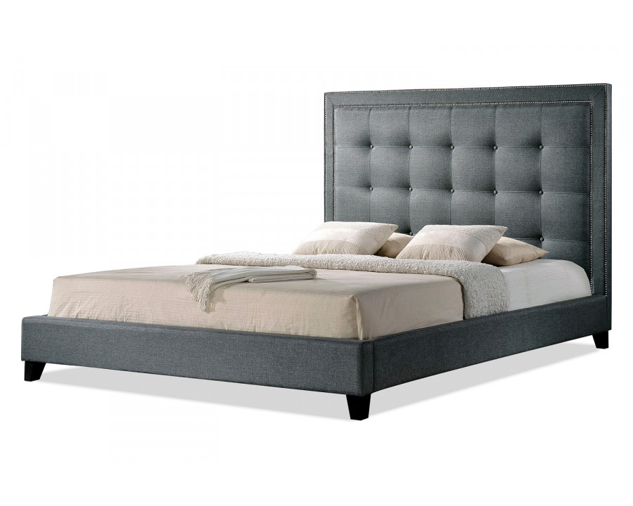 Baxton Hirst Platform Bed- Gray