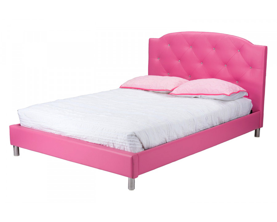 Baxton Canterbury Contemporary Bed - Pink