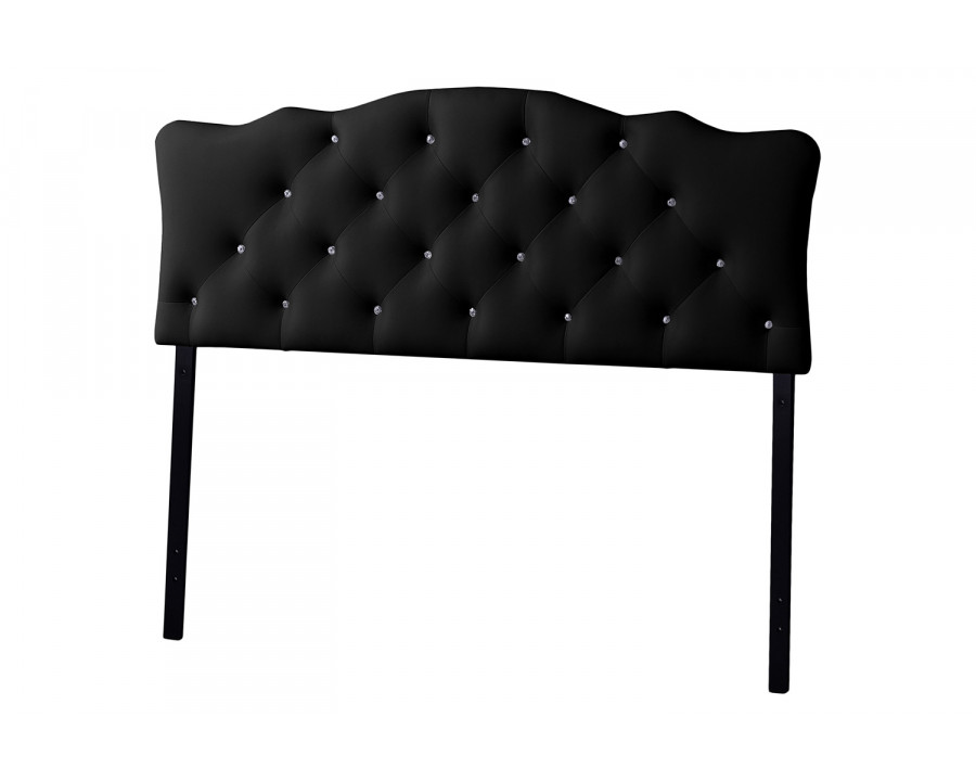 Baxton Rita Modern Scalloped Headboard Queen Size - Black