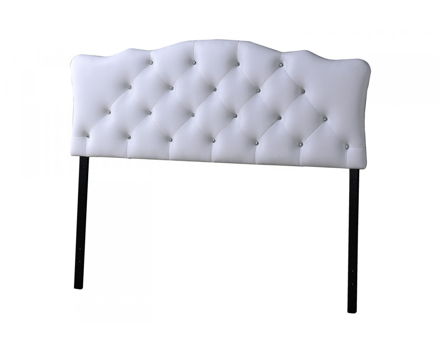 Baxton Rita Modern Scalloped Headboard Queen Size - White