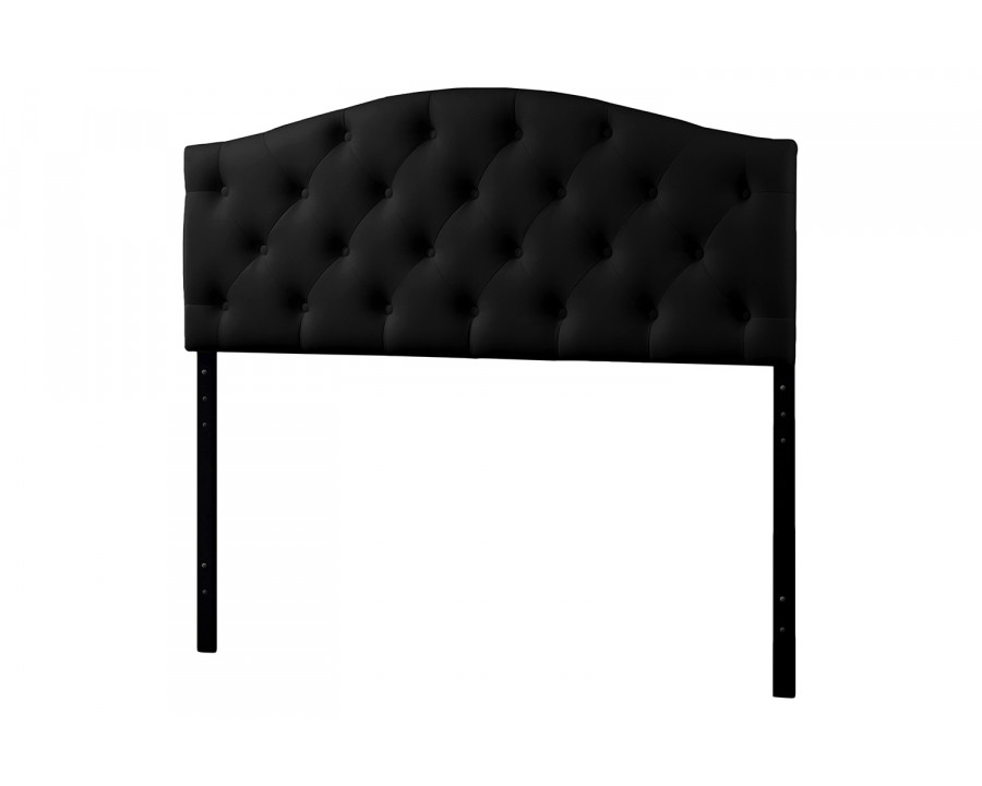 Baxton Myra Modern Scalloped Headboard Queen Size - Black