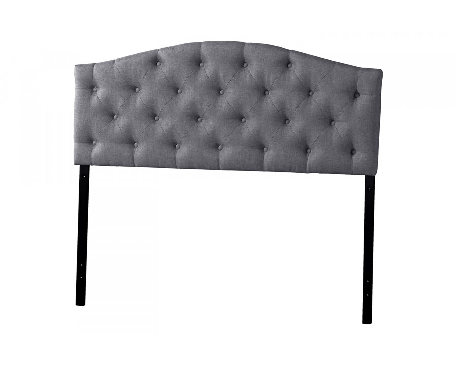 Baxton Myra Modern Scalloped Headboard Queen Size - Grey