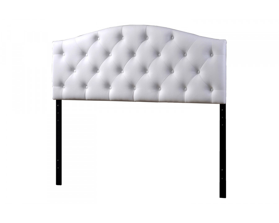 Baxton Myra Modern Scalloped Headboard Queen Size - White