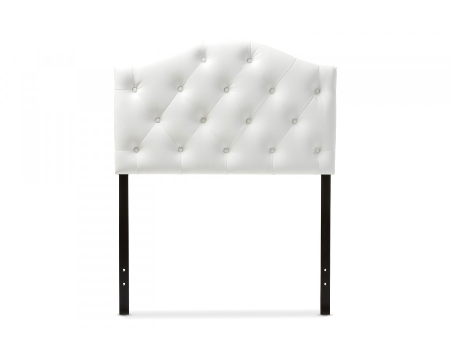 Baxton Myra Modern Scalloped Headboard Twin Size - White