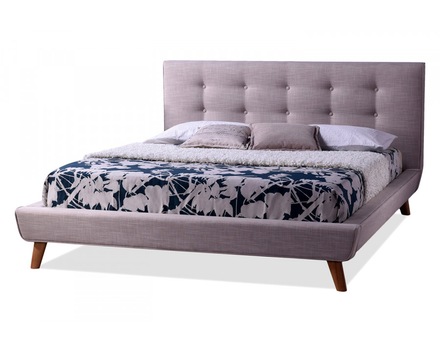 Baxton Jonesy Scandinavian Style Platform Bed - Beige