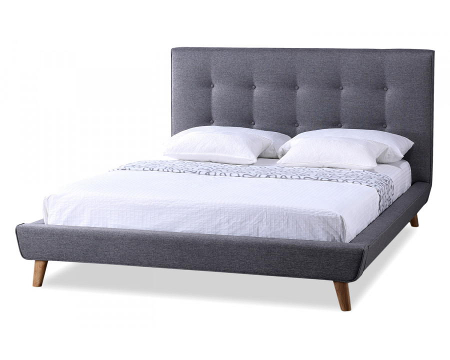 Baxton Jonesy Scandinavian Style Platform Bed - Gray