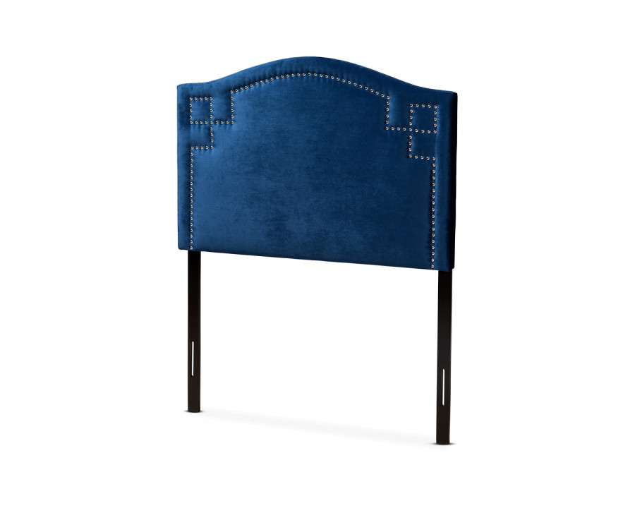 Baxton Aubrey Modern Twin Size Headboard - Navy Blue