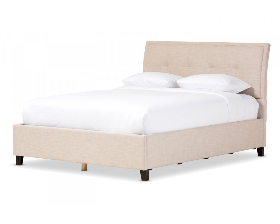 Baxton Lea Modern Storage Platform Bed - Beige