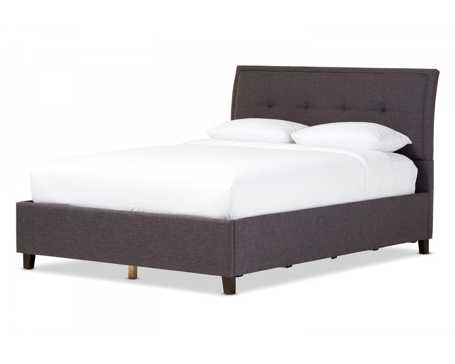 Baxton Lea Modern Storage Platform Bed - Dark Gray