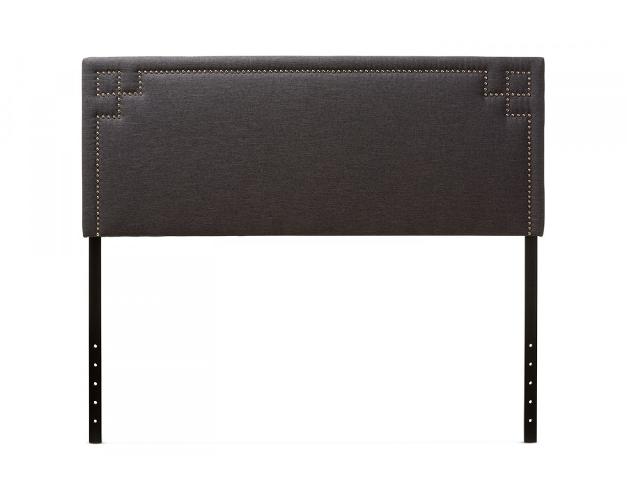 Baxton Geneva Modern Headboard Queen Size - Dark Grey