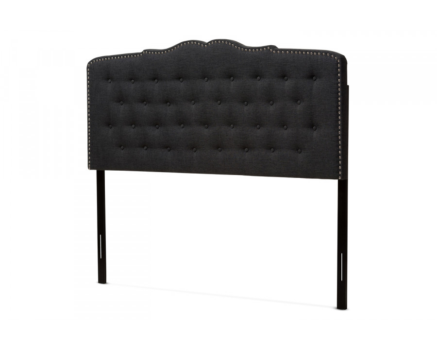 Baxton Lucy Modern Headboard King Size - Dark Grey