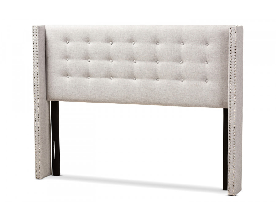 Baxton Ginaro Modern Winged Headboard King Size - Greyish Beige