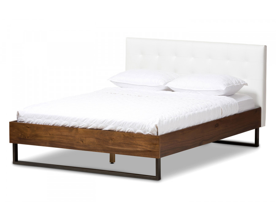 Baxton Mitchell Platform Bed King Size - White