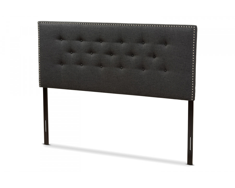 Baxton Windsor Modern Headboard King Size - Dark Grey