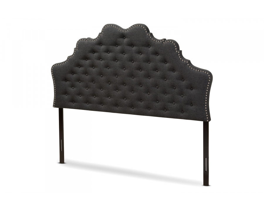 Baxton Hilda Modern Headboard King Size - Dark Grey