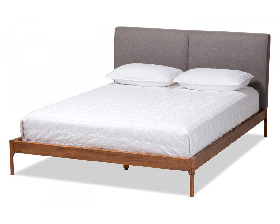 Baxton Aveneil Mid Century Modern Platform Bed Full Size - Grey