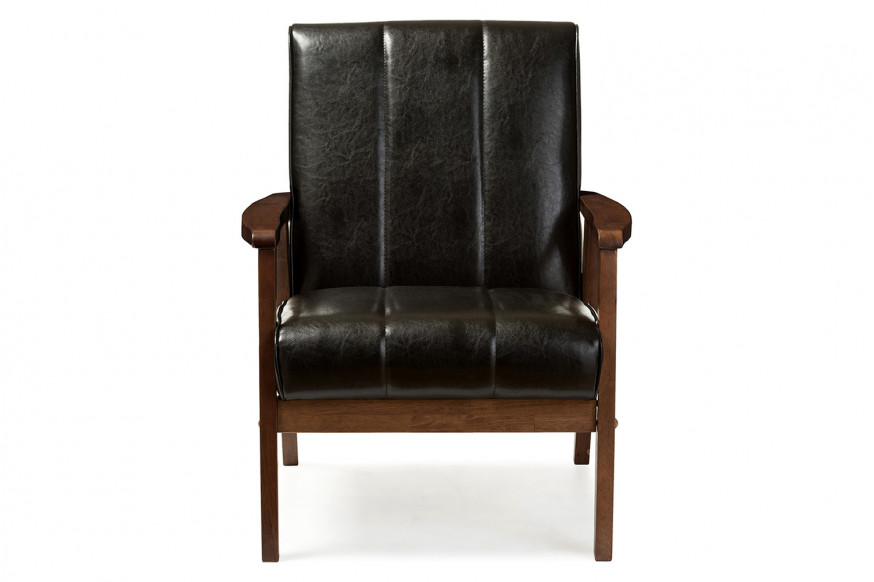 Baxton™ Nikko Mid-century Modern Lounge Chair - Black