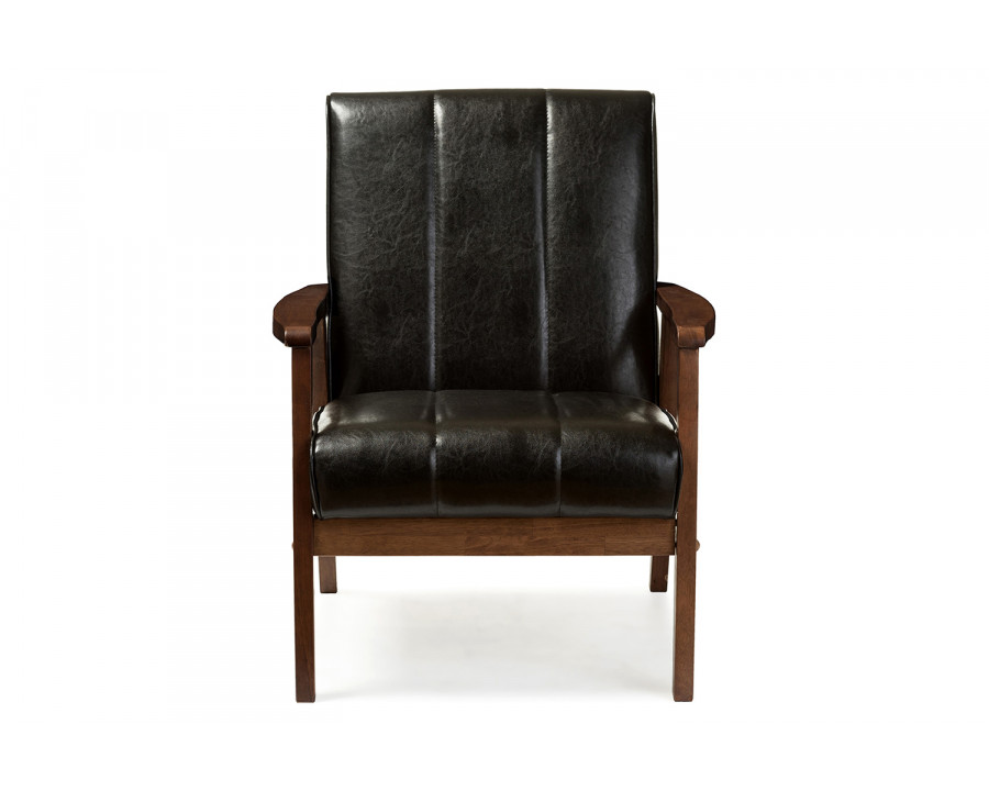 Baxton Nikko Mid-century Modern Lounge Chair - Black