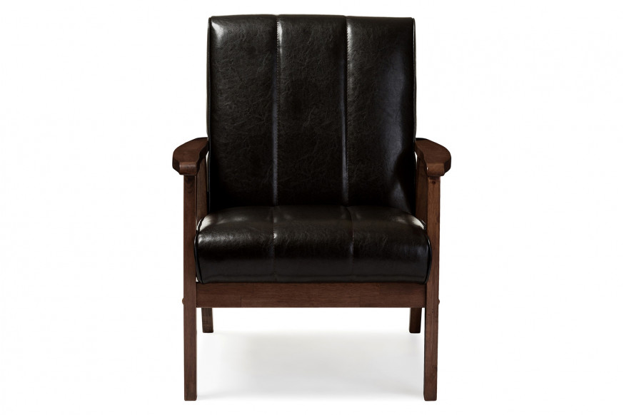 Baxton™ Nikko Mid-century Modern Lounge Chair - Brown