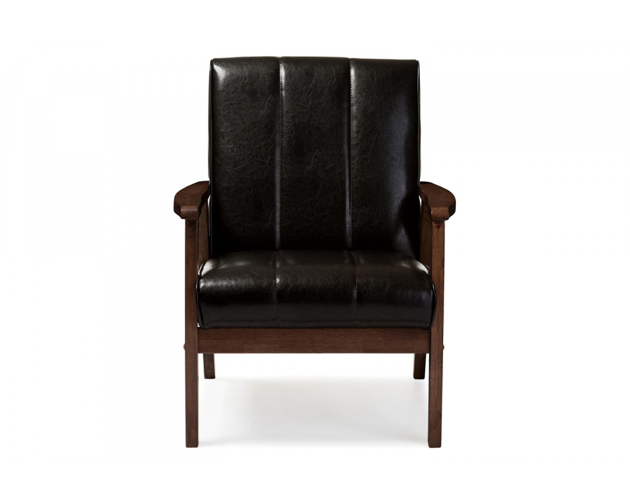 Baxton Nikko Mid-century Modern Lounge Chair - Brown