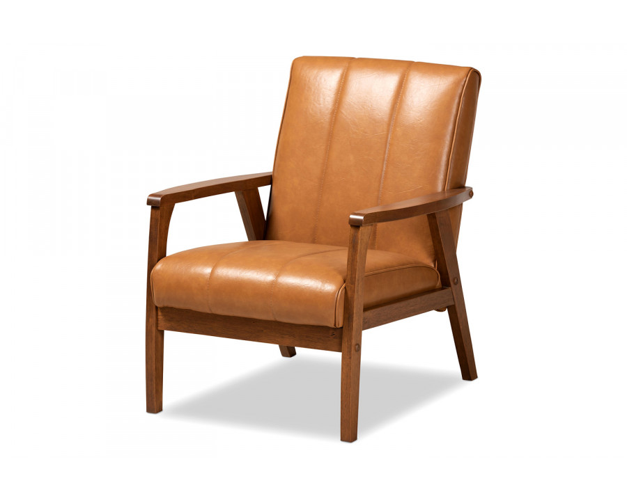 Baxton Nikko Mid-century Modern Lounge Chair - Tan