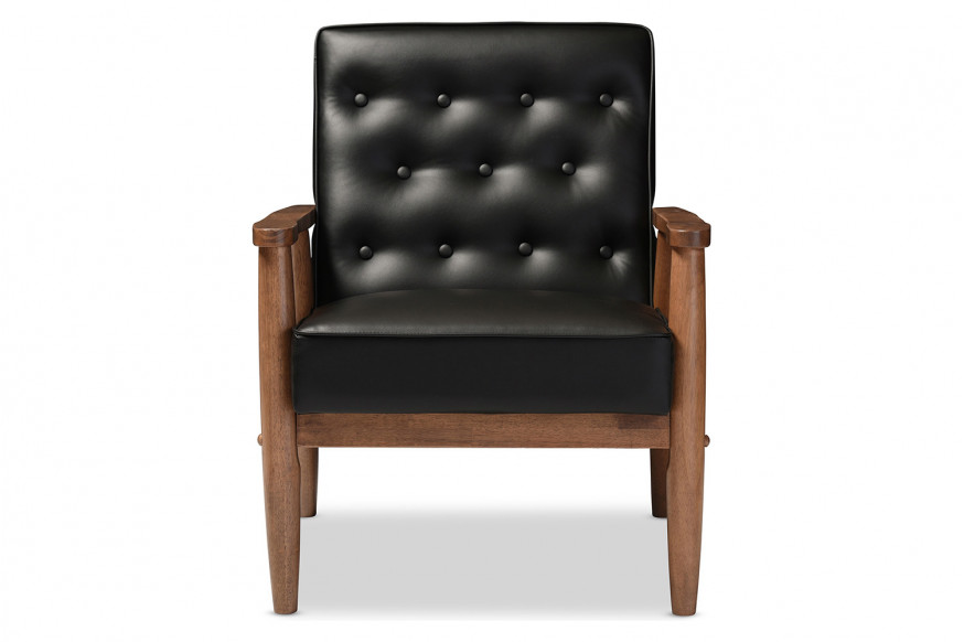 Baxton™ Sorrento Mid-Century Retro Modern Lounge Chair - Black