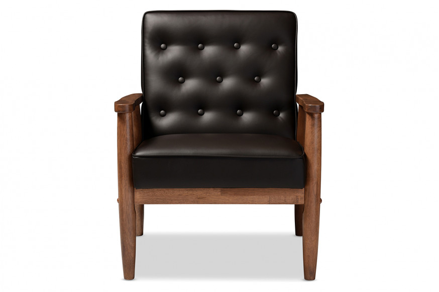 Baxton™ Sorrento Mid-Century Retro Modern Lounge Chair - Brown