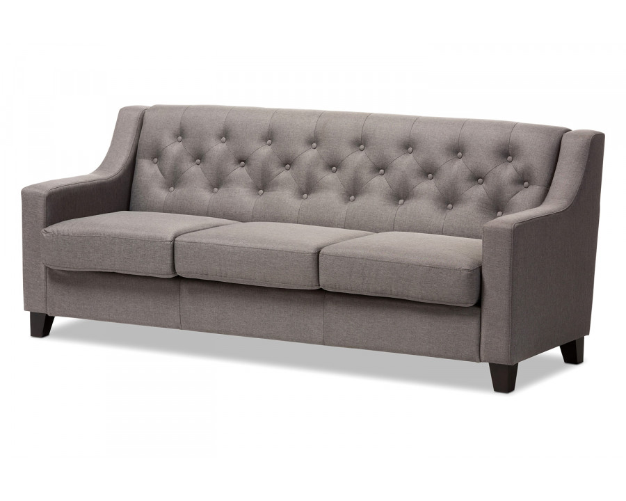 Baxton Arcadia Modern 3-Seater Sofa - Gray