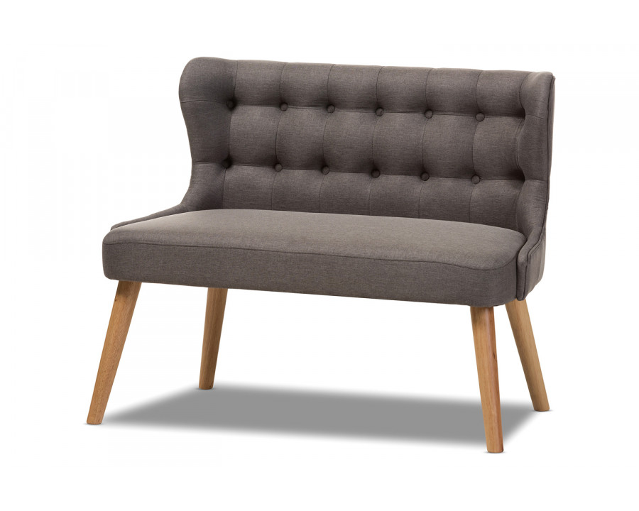 Baxton - Melody Mid-Century Modern 2-Seater Settee Bench