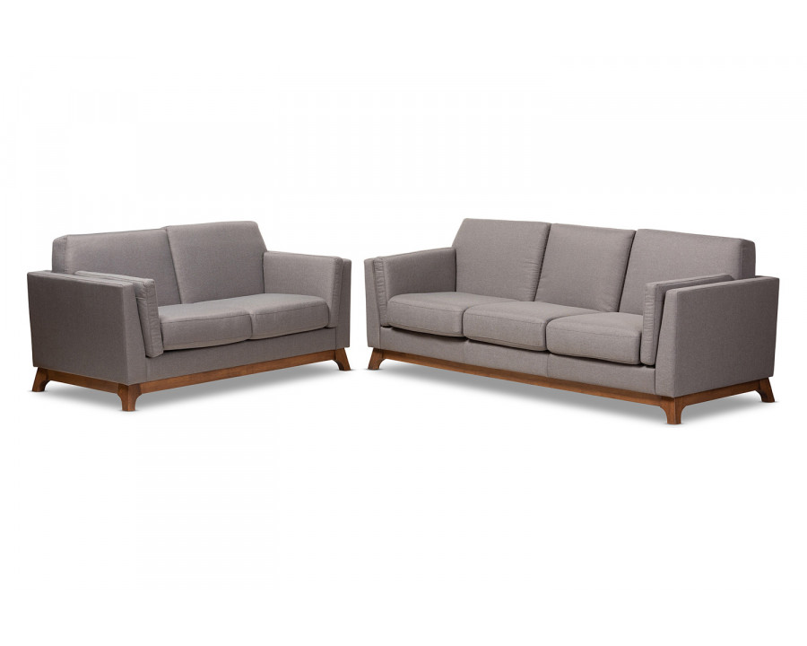 Baxton Sava Mid-Century Modern 2-Piece Living Room Set