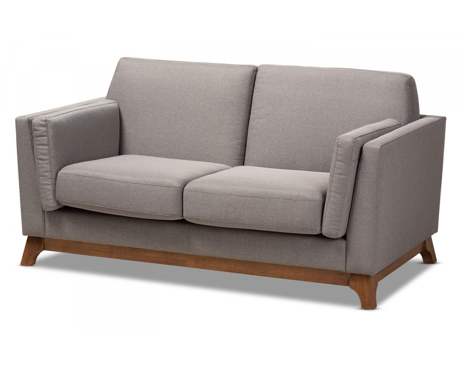 Baxton Sava Mid-Century Modern 2-Seater Loveseat