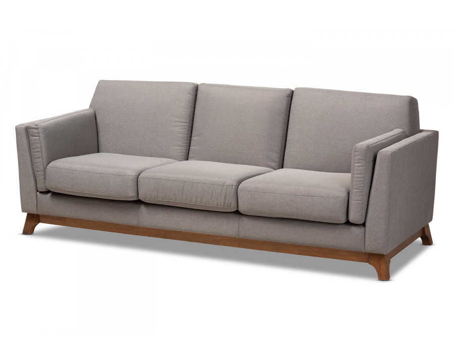 Baxton Sava Mid-Century Modern 3-Seater Sofa