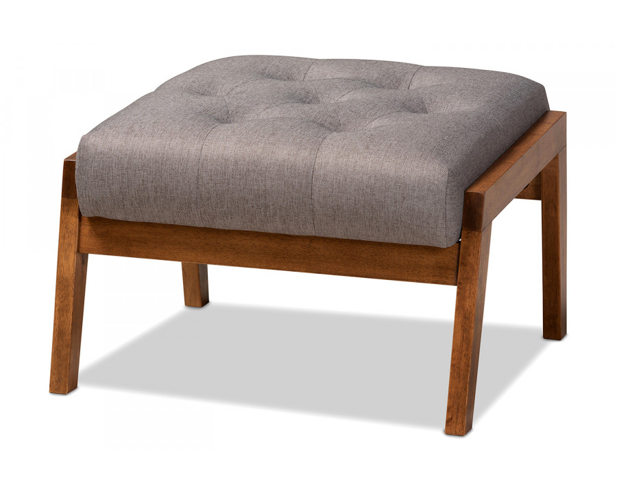 Baxton Naeva Mid-Century Modern Footstool