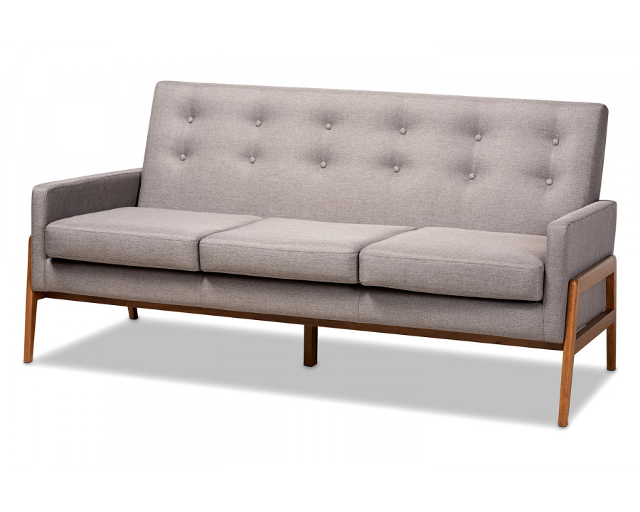 Baxton Perris Mid Century Modern Sofa - Grey