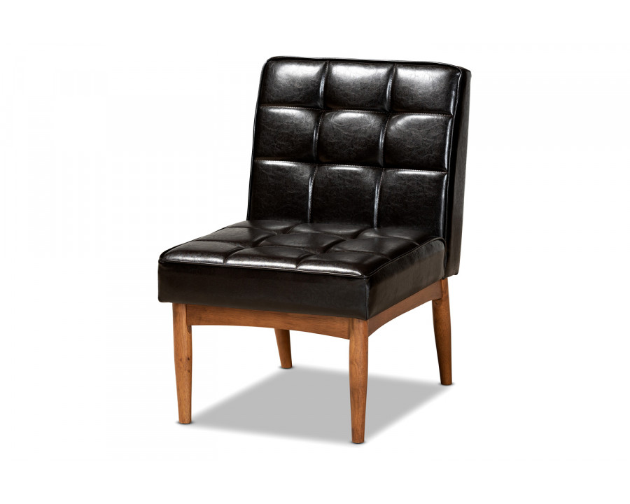 Baxton Sanford Mid-Century Modern Dining Chair - Dark Brown