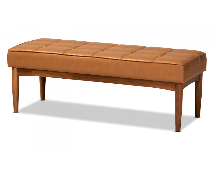 Baxton Sanford Mid-Century Modern Dining Bench - Tan