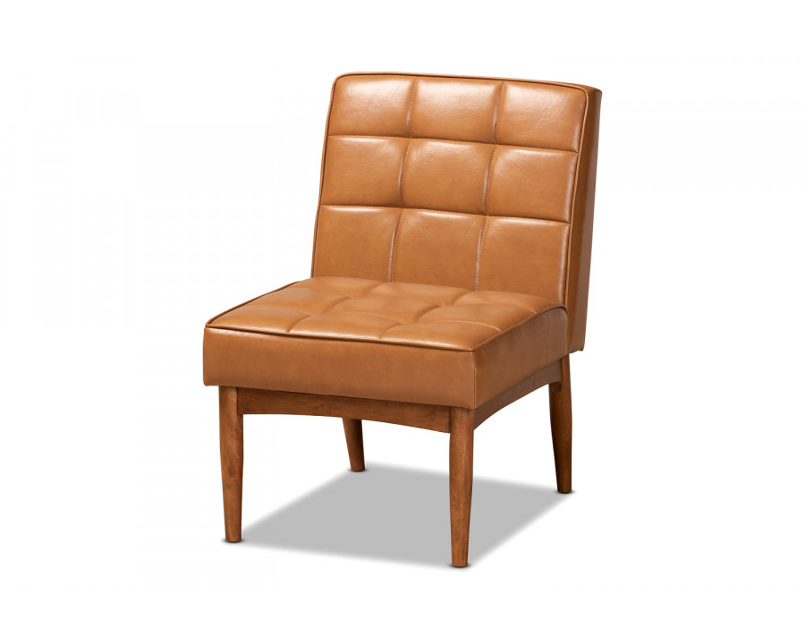 Baxton Sanford Mid-Century Modern Dining Chair - Tan