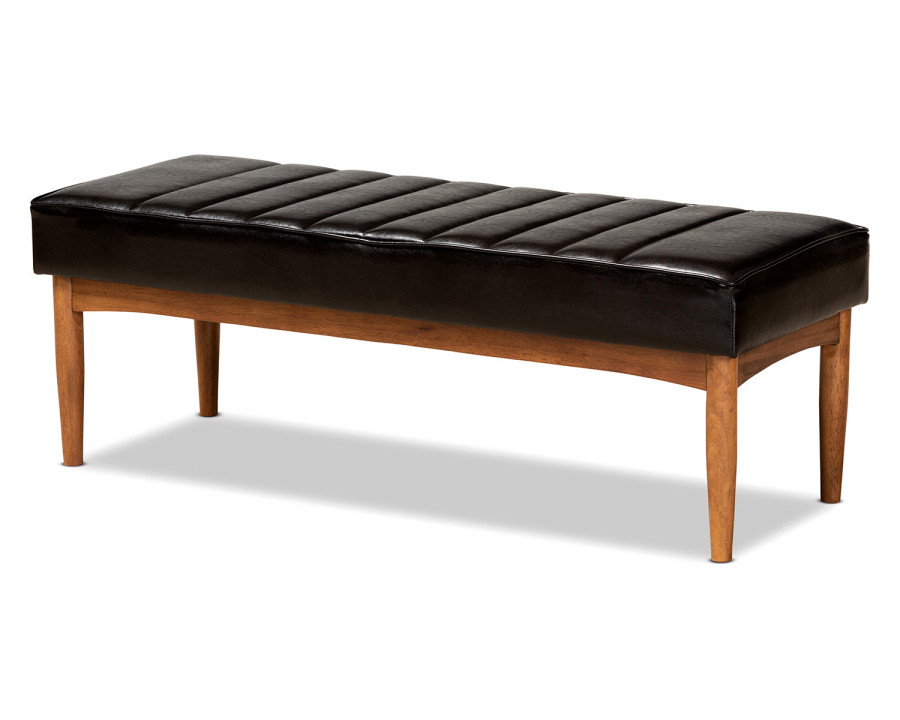 Baxton Daymond Mid-Century Modern Dining Bench - Dark Brown