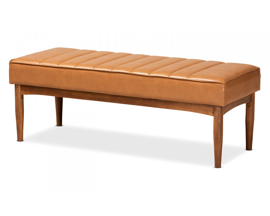 Baxton Daymond Mid-Century Modern Dining Bench - Tan