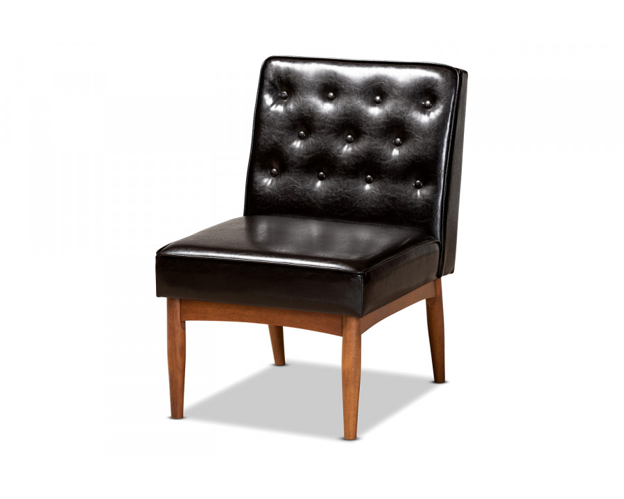 Baxton Riordan Mid-Century Modern Dining Chair - Dark Brown