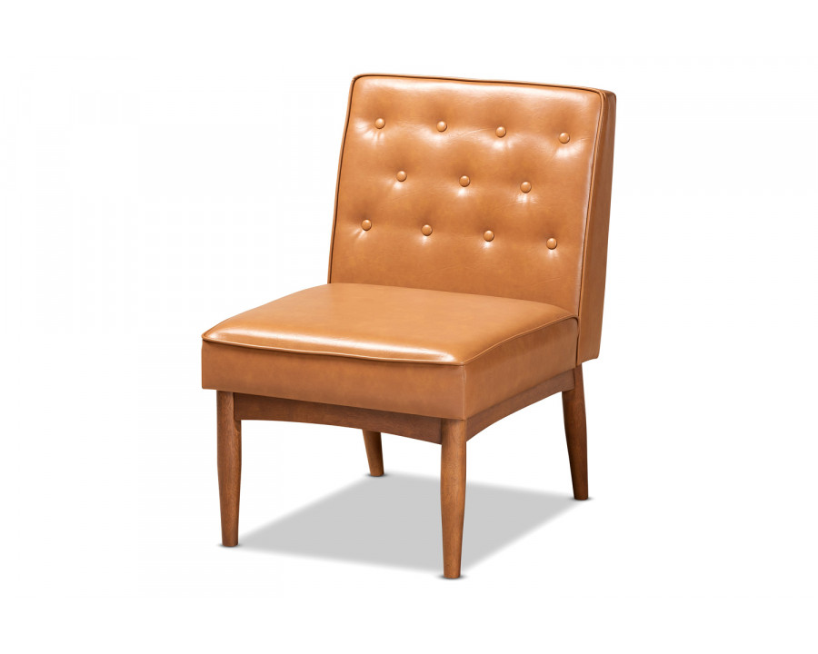 Baxton Riordan Mid-Century Modern Dining Chair - Tan