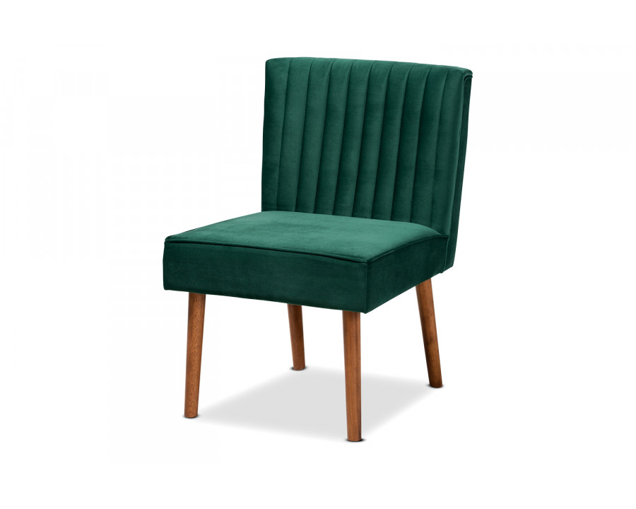 Baxton Alvis Mid-Century Modern Dining Chair - Emerald Green