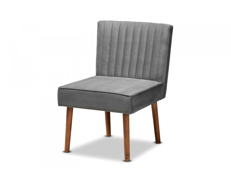 Baxton Alvis Mid-Century Modern Dining Chair - Gray