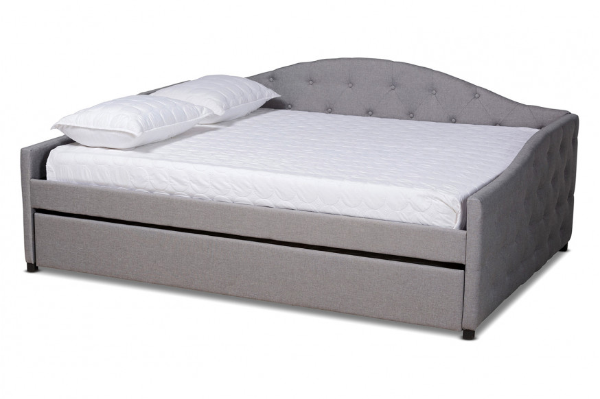 Baxton™ Becker Modern Full Size Daybed with Trundle - Gray